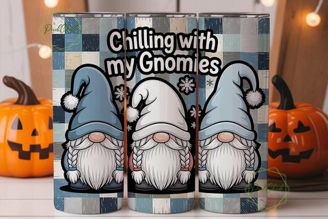 Chilling With My Gnomies 20oz Tumbler Sublimation PixelChick 