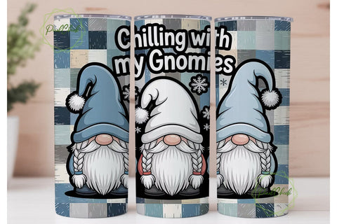 Chilling With My Gnomies 20oz Tumbler Sublimation PixelChick 