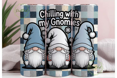 Chilling With My Gnomies 20oz Tumbler Sublimation PixelChick 