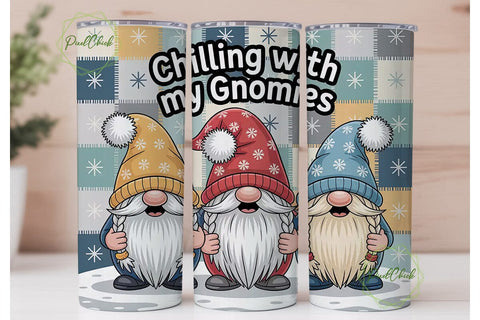 Chilling With My Gnomies 20oz Tumbler Sublimation PixelChick 