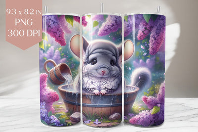 Chinchilla Bath Tumbler Wrap Sublimation BijouBay 