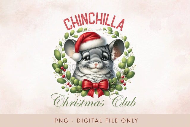 Chinchilla Christmas Club PNG Sublimation BijouBay 