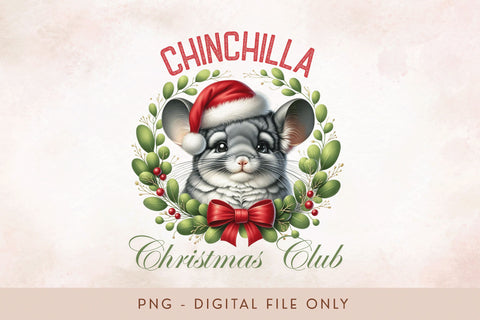 Chinchilla Christmas Club PNG Sublimation BijouBay 
