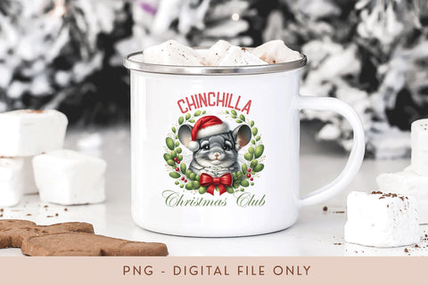 Chinchilla Christmas Club PNG Sublimation BijouBay 