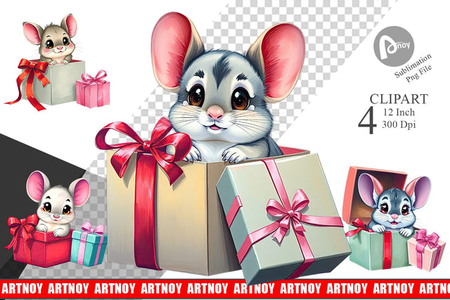 Chinchilla Clipart Gift Sublimation artnoy 