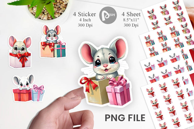 Chinchilla Sticker Gift Sublimation artnoy 
