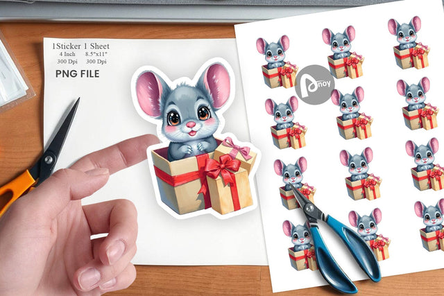 Chinchilla Sticker Gift Sublimation artnoy 