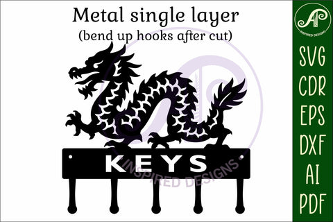 Chinese Dragon Key holders for metal and laser cutting SVG APInspireddesigns 