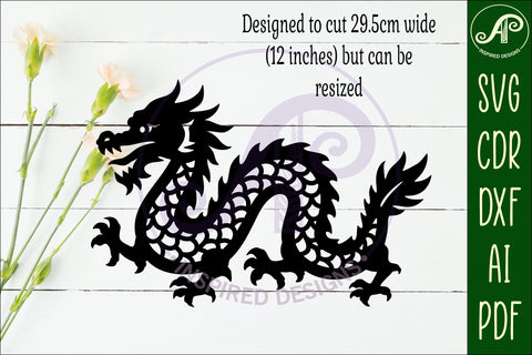 Chinese Dragon wall art sign, SVG file. vector file design 1 SVG APInspireddesigns 