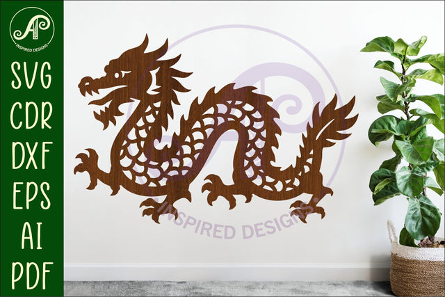Chinese Dragon wall art sign, SVG file. vector file design 1 SVG APInspireddesigns 