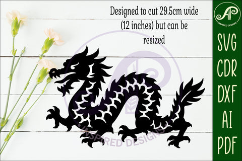 Chinese Dragon wall art sign, SVG file. vector file design 2 SVG APInspireddesigns 