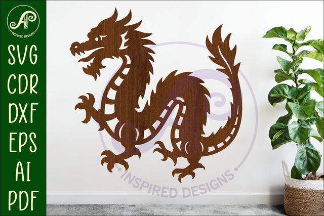 Chinese Dragon wall art sign, SVG file. vector file design 3 SVG APInspireddesigns 