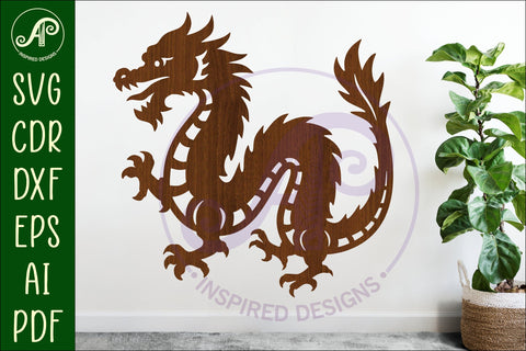 Chinese Dragon wall art sign, SVG file. vector file design 3 SVG APInspireddesigns 