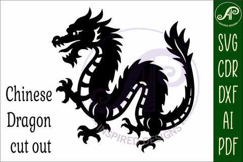 Chinese Dragon wall art sign, SVG file. vector file design 3 SVG APInspireddesigns 