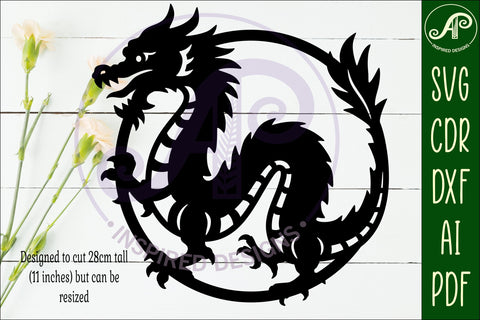 Chinese Dragon wall sign laser cut file SVG APInspireddesigns 