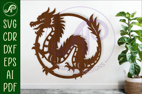 Chinese Dragon wall sign laser cut file SVG APInspireddesigns 