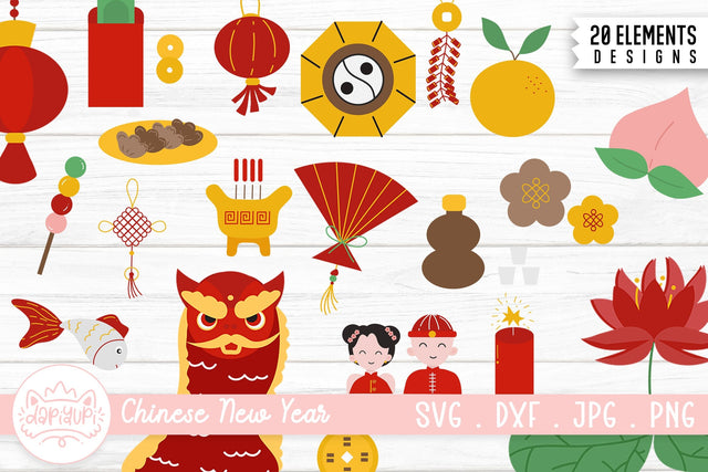Chinese New Year Clipart Bundle | Lunar New Year SVG dapiyupi store 