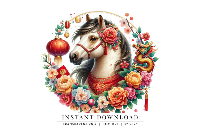Chinese Zodiac Horse, Chinese Astrology New Year 2025 Sublimation BijouBay 