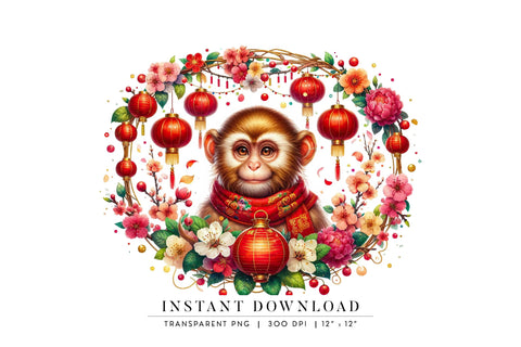Chinese Zodiac Monkey, Chinese Astrology New Year 2025 Sublimation BijouBay 