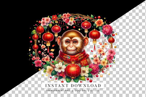 Chinese Zodiac Monkey, Chinese Astrology New Year 2025 Sublimation BijouBay 