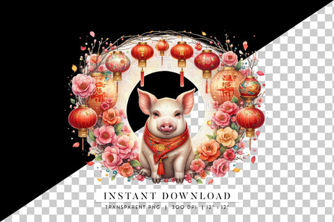 Chinese Zodiac Pig, Chinese Astrology New Year 2025 Sublimation BijouBay 