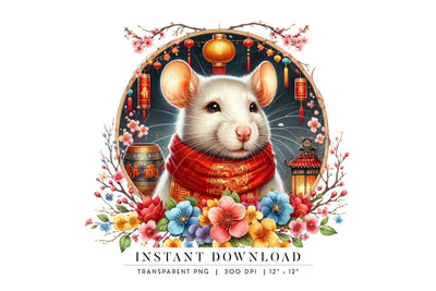 Chinese Zodiac Rat, Chinese Astrology New Year 2025 SVG BijouBay 