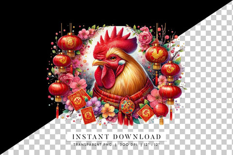 Chinese Zodiac Rooster, Chinese Astrology New Year 2025 Sublimation BijouBay 