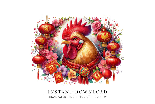 Chinese Zodiac Rooster, Chinese Astrology New Year 2025 Sublimation BijouBay 