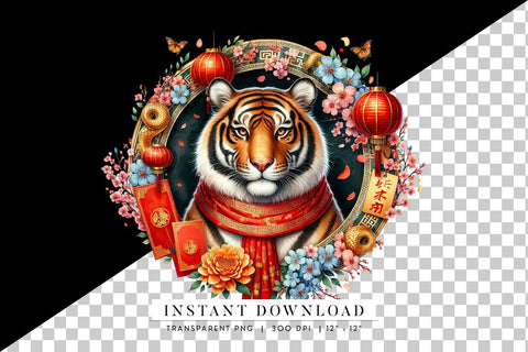 Chinese Zodiac Tiger, Chinese Astrology New Year 2025 Sublimation BijouBay 