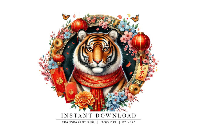 Chinese Zodiac Tiger, Chinese Astrology New Year 2025 Sublimation BijouBay 