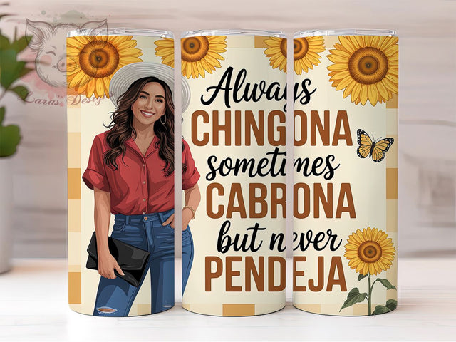 Chingona Latina Quote Tumbler, Latina Boss Babe Tumbler, Funny Spanish Quote Drinkware, Empowerment Sublimation Tumbler, Sassy Latina Coffee Tumbler, Bilingual Quote Tumbler Design Sublimation Lara' s Designs 