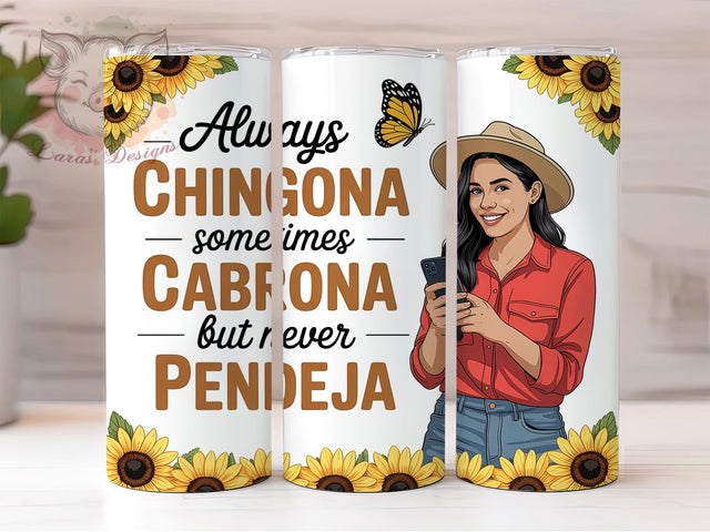 Chingona Latina Quote Tumbler, Latina Boss Babe Tumbler, Funny Spanish Quote Drinkware, Empowerment Sublimation Tumbler, Sassy Latina Coffee Tumbler, Bilingual Quote Tumbler Design Sublimation Lara' s Designs 