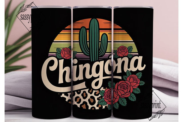 Chingona Serape Cactus 20oz Tumbler Wrap Sublimation sassyprint 