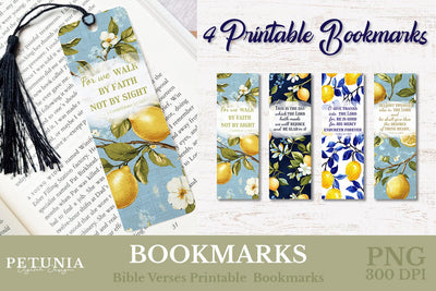 Chinoiserie Bible Verses Bookmark | Printable Bookmarks Sublimation Petunia Digital Design 
