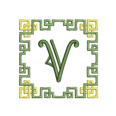 Chinoiserie Monogram Frame Embroidery Design Embroidery/Applique DESIGNS Creatively Embroidery 