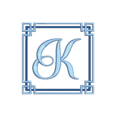 Chinoiserie Monogram Frame Embroidery Design Embroidery/Applique DESIGNS Creatively Embroidery 