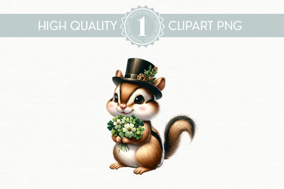 Chipmunk Clipart PNG, Top Hat Chipmunk Digital Download Sublimation BijouBay 