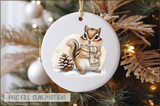 Chipmunk My First Christmas Ornament PNG Sublimation Shetara Begum 