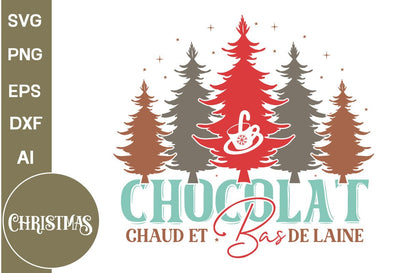 Chocolat Chaud Et Bas De Laine Round Sign SVG Design, Farmhouse Christmas Round Sign SVG Design, Christmas SVG Design, SVGs, Food & Drink, Print & Cut, Quotes and Sayings SVG DesignPlante 503 