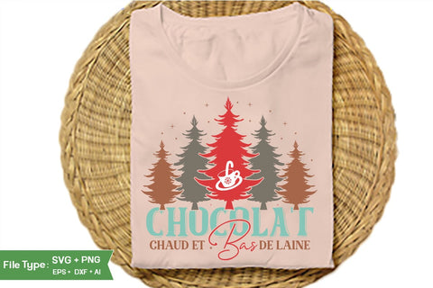 Chocolat Chaud Et Bas De Laine Round Sign SVG Design, Farmhouse Christmas Round Sign SVG Design, Christmas SVG Design, SVGs, Food & Drink, Print & Cut, Quotes and Sayings SVG DesignPlante 503 