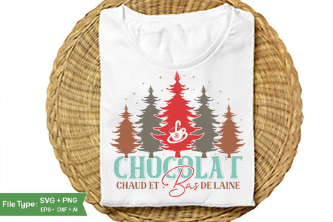 Chocolat Chaud Et Bas De Laine Round Sign SVG Design, Farmhouse Christmas Round Sign SVG Design, Christmas SVG Design, SVGs, Food & Drink, Print & Cut, Quotes and Sayings SVG DesignPlante 503 