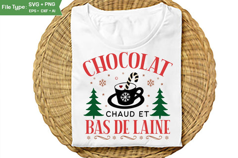 Chocolat Chaud Et Bas De Laine SVG Design, Farmhouse Christmas SVG Design, Christmas SVG Design, SVGs, Food & Drink, Print & Cut, Quotes and Sayings SVG DesignPlante 503 