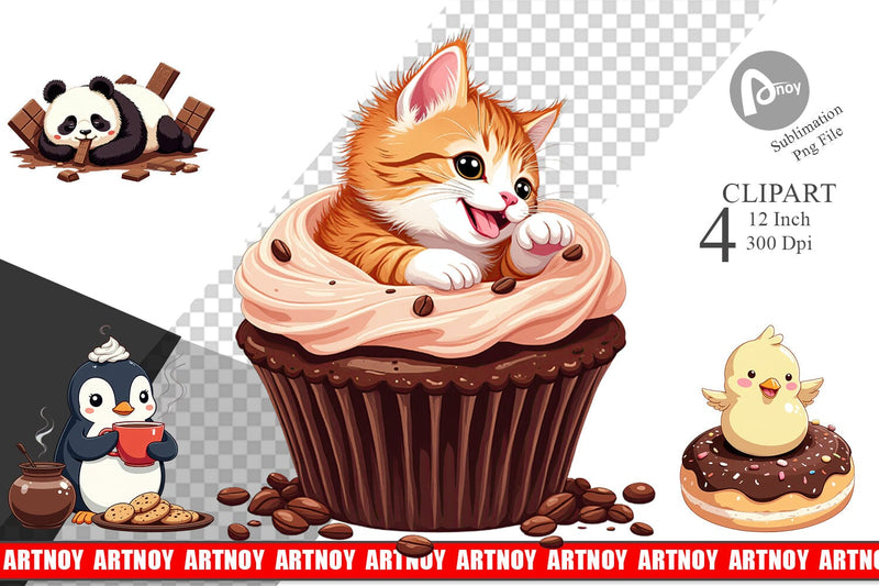 Chocolate Animals Clipart Sublimation artnoy 