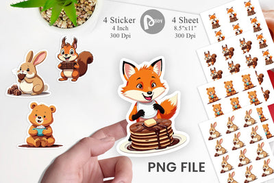 Chocolate Animals Sticker Sublimation artnoy 