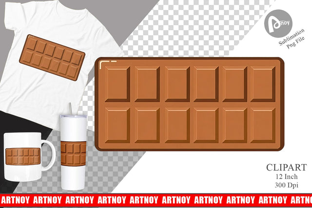Chocolate Bar Clipart Sublimation artnoy 
