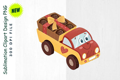 Chocolate Box Car Cartoon Sublimation Clipart Sublimation Regulrcrative 