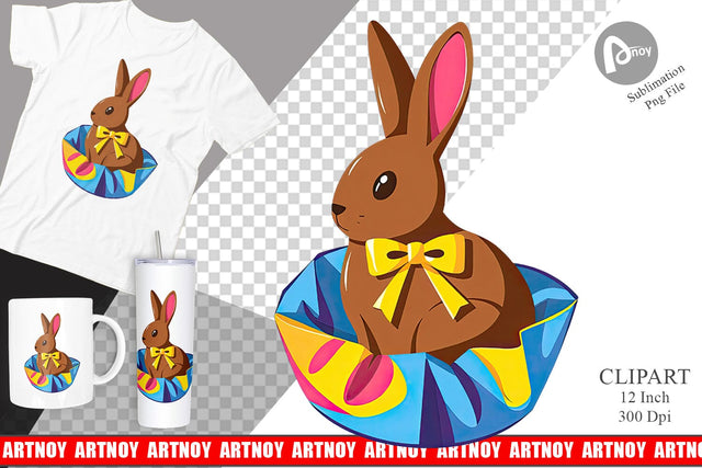 Chocolate Bunny Clipart Sublimation artnoy 