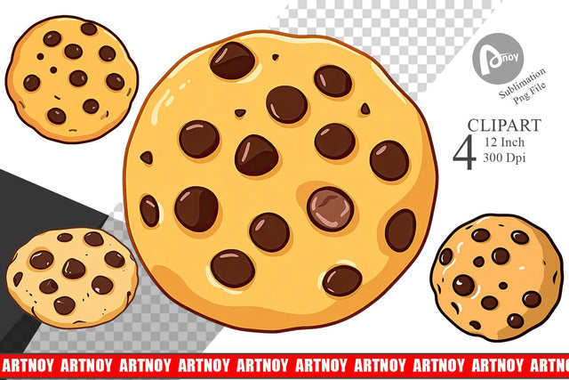 Chocolate Chip Cookie Clipart Sublimation artnoy 