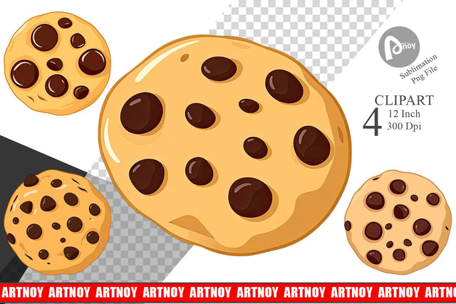 Chocolate Chip Cookie Clipart Sublimation artnoy 