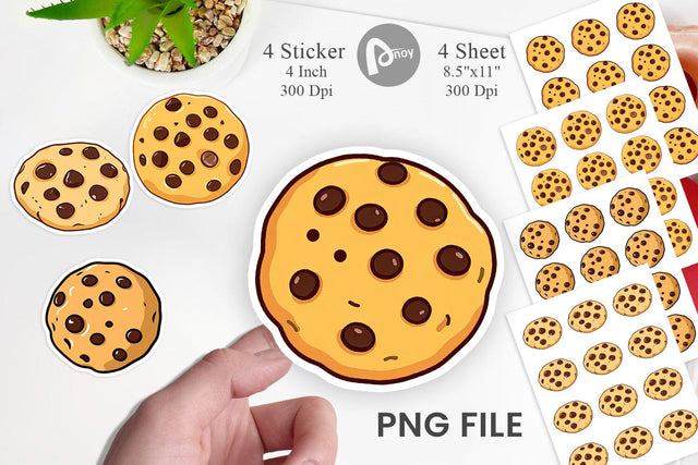 Chocolate Chip Cookie Sticker Sublimation artnoy 